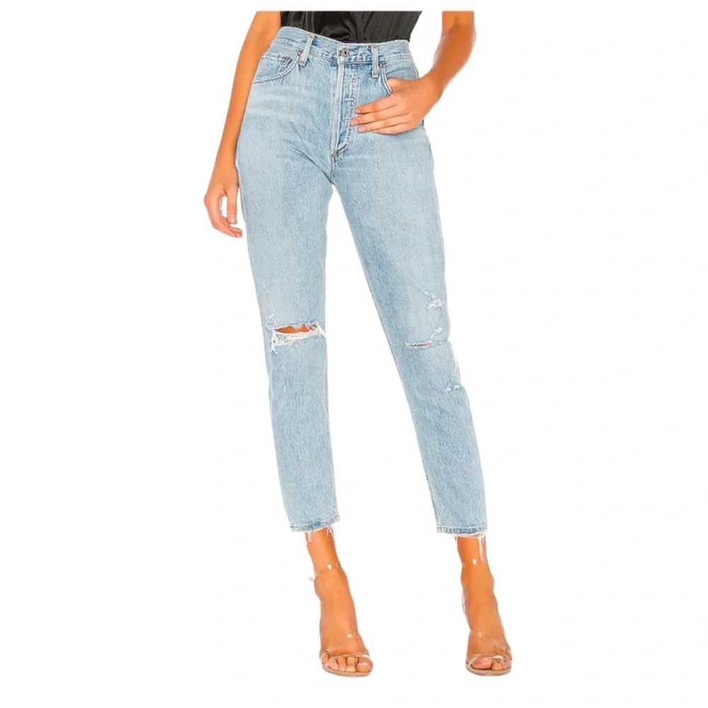 AGOLDE Jamie High Rise Classic Straight Leg Jeans - Shakedown - Size 26 EUC - Picture 4 of 4
